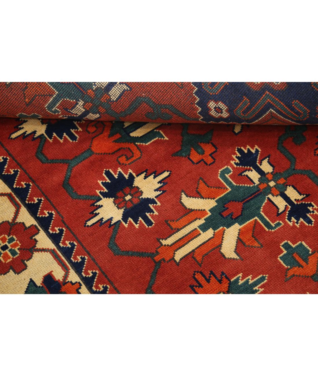 Hand Knotted Afghan Karghai Wool Rug - 4'10'' x 6'3'' 4' 10" X 6' 3" (147 X 191) / Rust / Beige