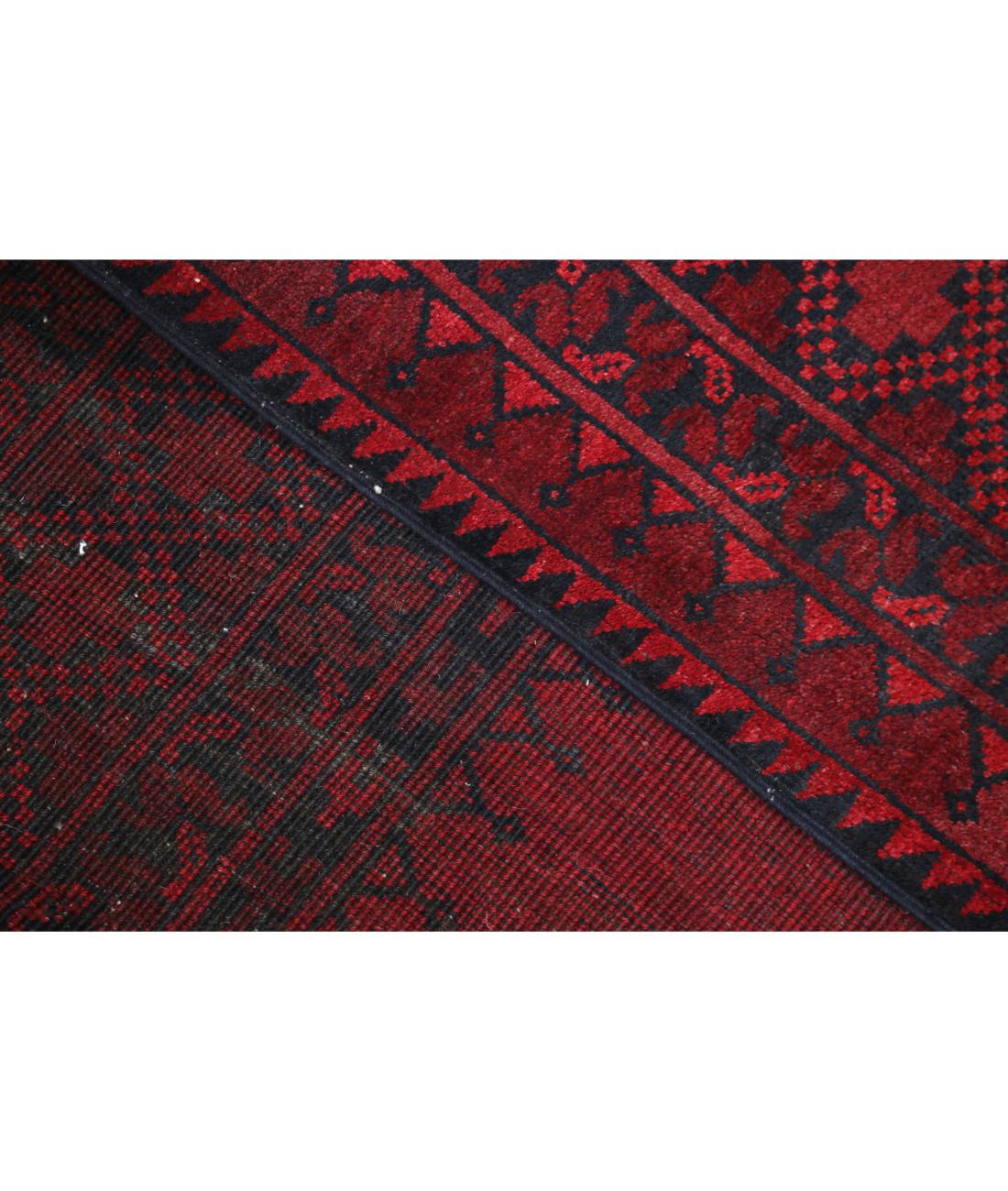 Hand Knotted Afghan Khal Muhammadi Wool Rug - 8'2'' x 10'11'' 8' 2" X 10' 11" (249 X 333) / Red / Black