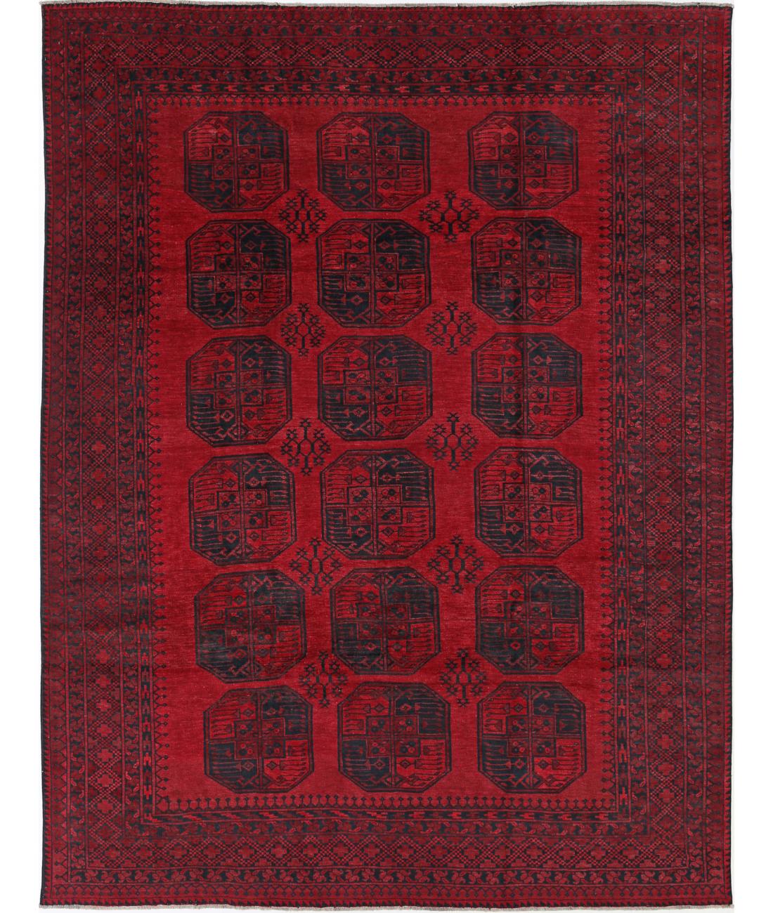 Hand Knotted Afghan Khal Muhammadi Wool Rug - 8'2'' x 10'11''