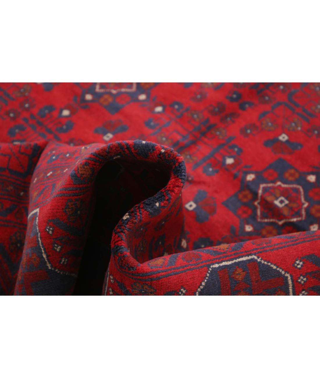 Hand Knotted Afghan Khal Muhammadi Wool Rug - 4'10'' x 6'4'' 4' 10" X 6' 4" (147 X 193) / Red / Blue
