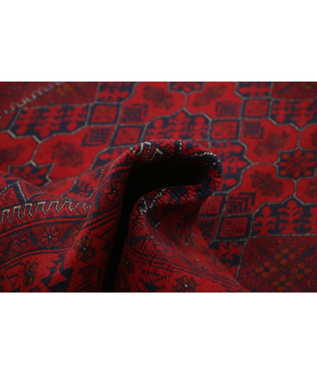 Hand Knotted Afghan Khal Muhammadi Wool Rug - 4'11'' x 6'6'' 4' 11" X 6' 6" (150 X 198) / Red / Blue