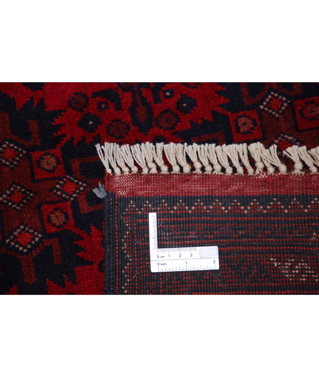 Hand Knotted Afghan Khal Muhammadi Wool Rug - 4'11'' x 6'4'' 4' 11" X 6' 4" (150 X 193) / Red / Blue