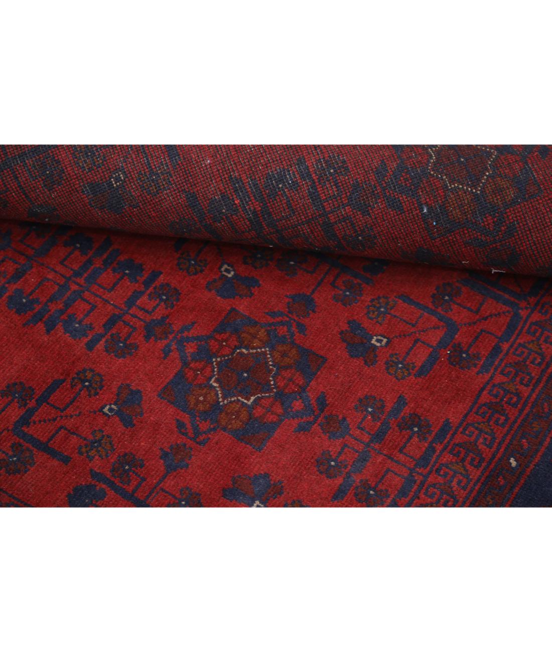 Hand Knotted Afghan Khal Muhammadi Wool Rug - 4'10'' x 6'4'' 4' 10" X 6' 4" (147 X 193) / Red / Blue