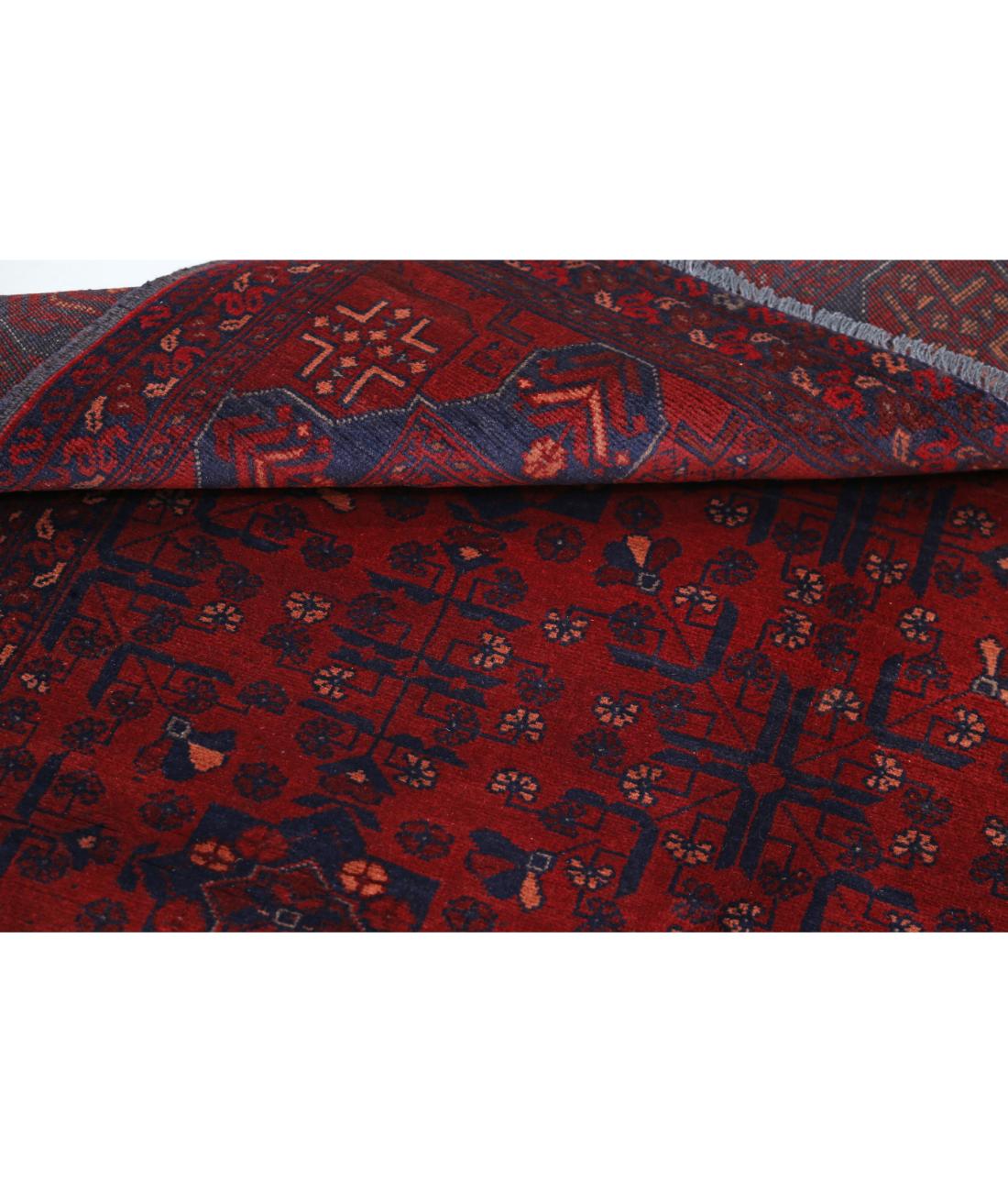 Hand Knotted Afghan Khal Muhammadi Wool Rug - 4'11'' x 6'4'' 4' 11" X 6' 4" (150 X 193) / Red / Blue