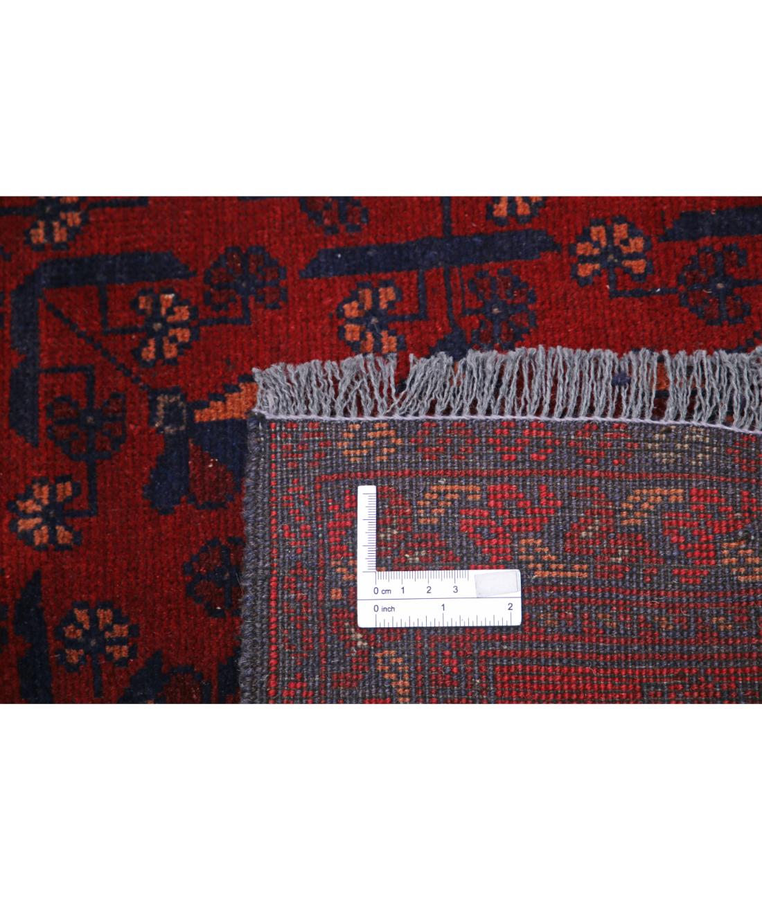 Hand Knotted Afghan Khal Muhammadi Wool Rug - 4'11'' x 6'4'' 4' 11" X 6' 4" (150 X 193) / Red / Blue