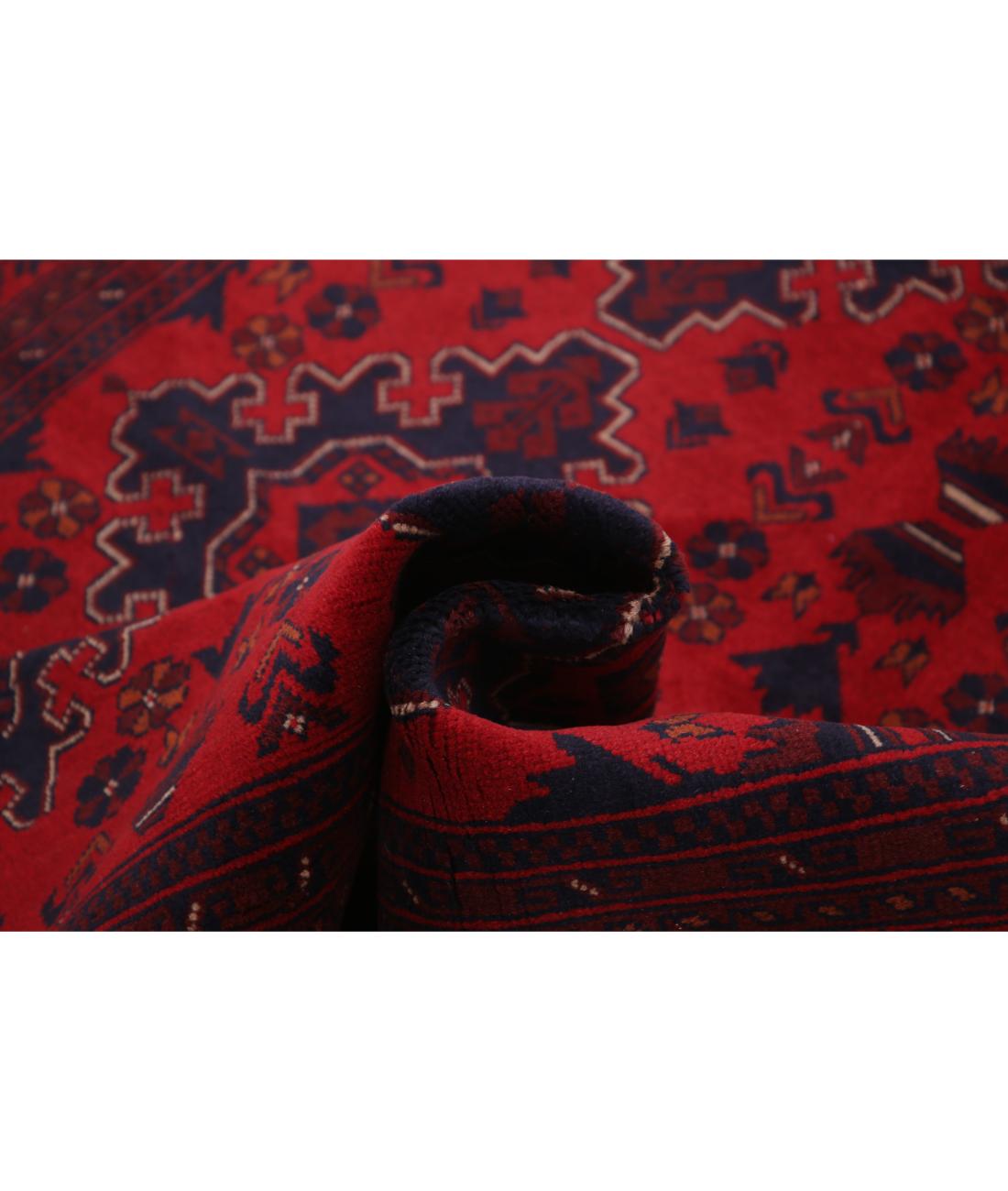 Hand Knotted Afghan Khal Muhammadi Wool Rug - 5'0'' x 6'8'' 5' 0" X 6' 8" (152 X 203) / Red / Blue