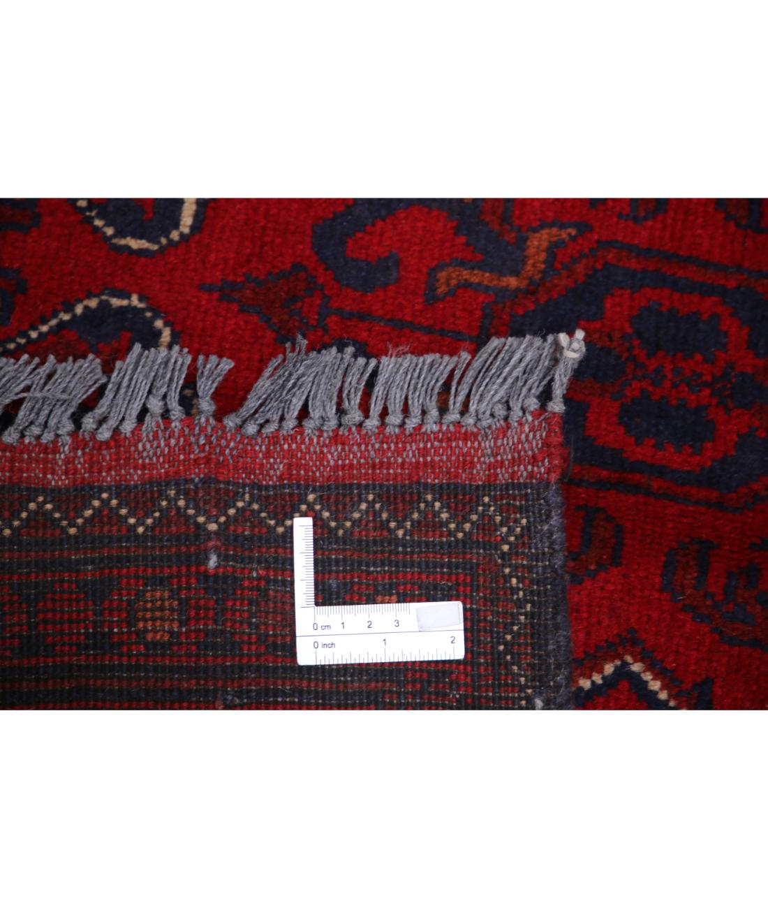 Hand Knotted Afghan Khal Muhammadi Wool Rug - 4'4'' x 6'7'' 4' 4" X 6' 7" (132 X 201) / Red / Blue
