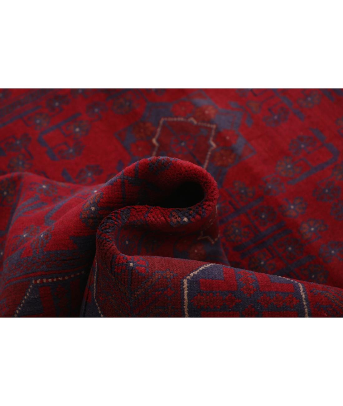 Hand Knotted Afghan Khal Muhammadi Wool Rug - 4'2'' x 6'5'' 4' 2" X 6' 5" (127 X 196) / Red / Blue