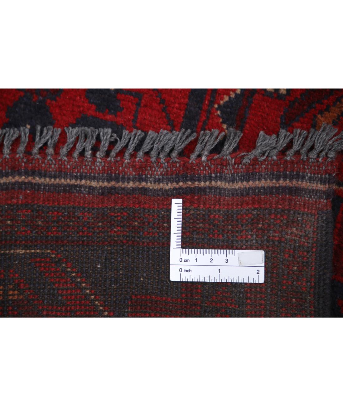 Hand Knotted Afghan Khal Muhammadi Wool Rug - 4'2'' x 6'5'' 4' 2" X 6' 5" (127 X 196) / Red / Blue