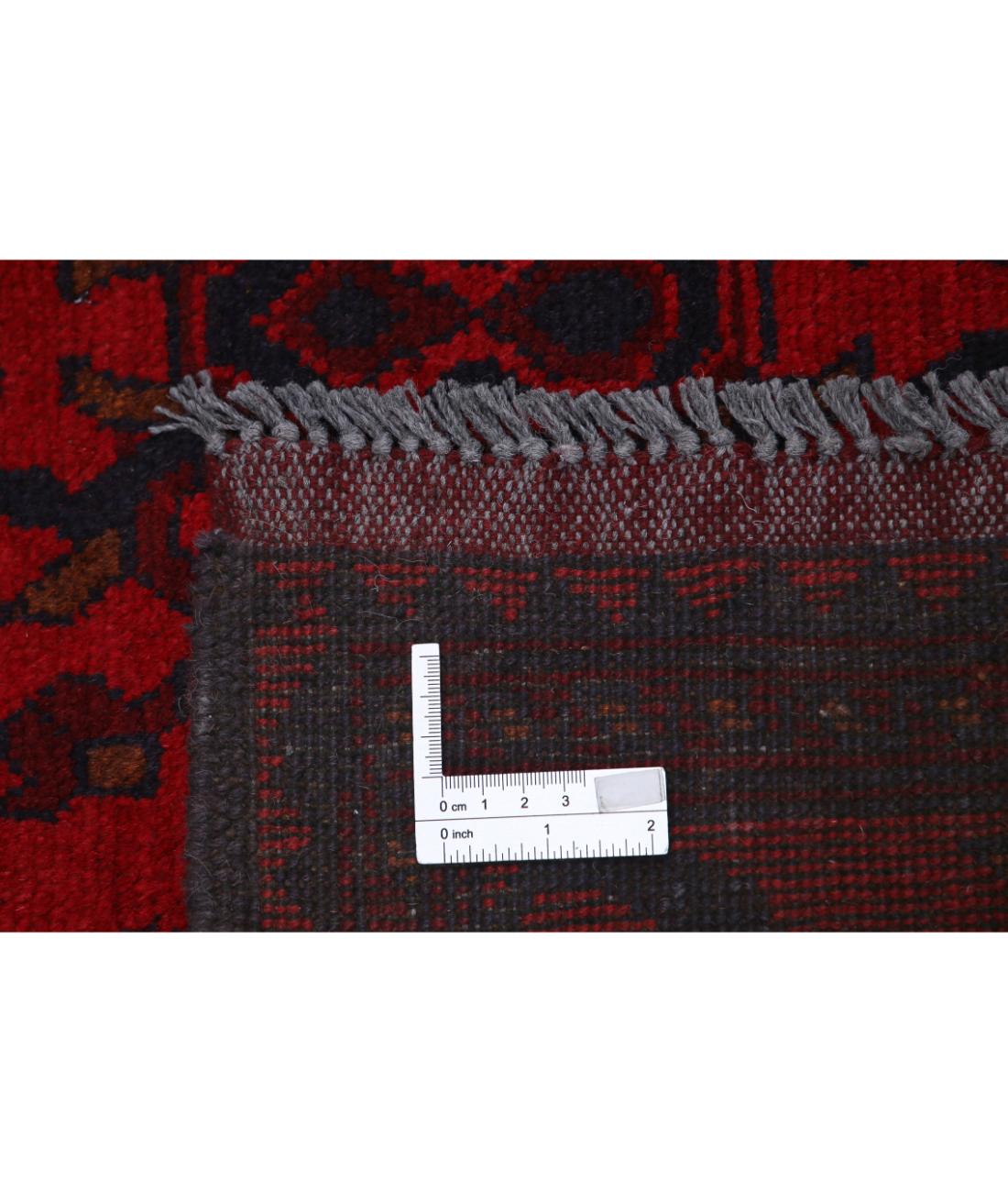 Hand Knotted Afghan Khal Muhammadi Wool Rug - 4'2'' x 6'4'' 4' 2" X 6' 4" (127 X 193) / Red / Blue