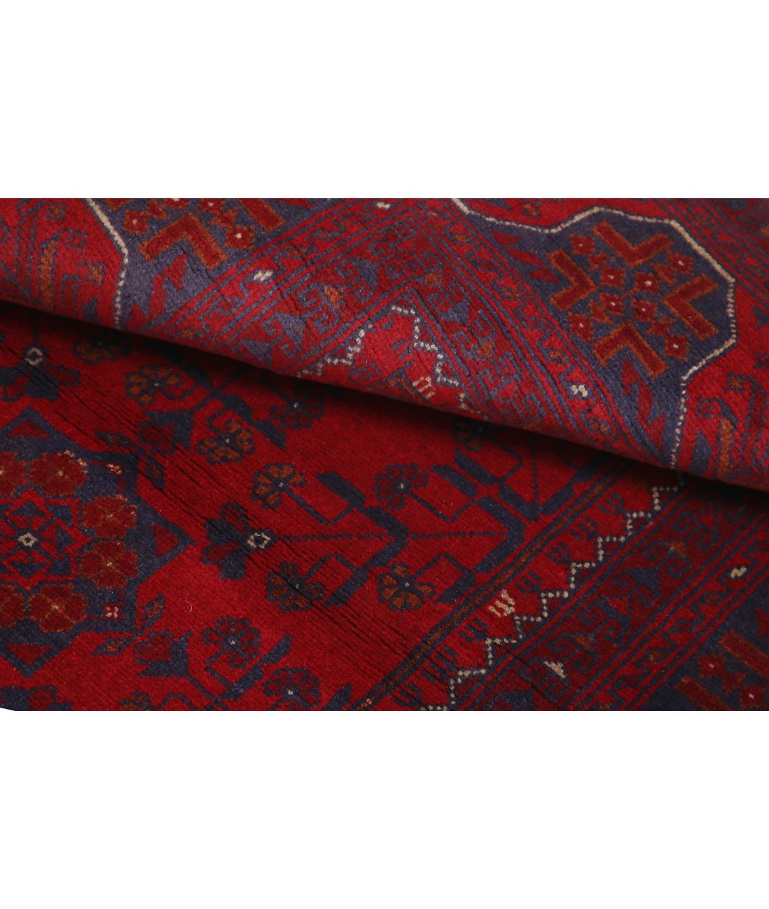 Hand Knotted Afghan Khal Muhammadi Wool Rug - 3'6'' x 4'10'' 3' 6" X 4' 10" (107 X 147) / Red / Blue