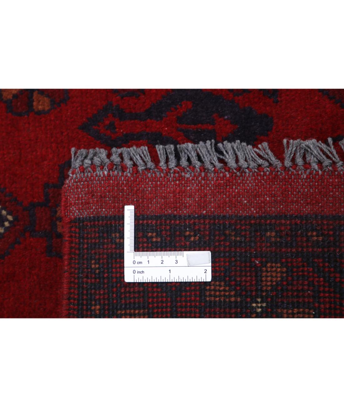 Hand Knotted Afghan Khal Muhammadi Wool Rug - 3'3'' x 5'0'' 3' 3" X 5' 0" (99 X 152) / Red / Blue
