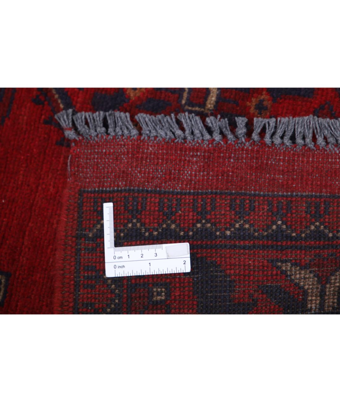 Hand Knotted Afghan Khal Muhammadi Wool Rug - 3'3'' x 4'6'' 3' 3" X 4' 6" (99 X 137) / Red / Blue