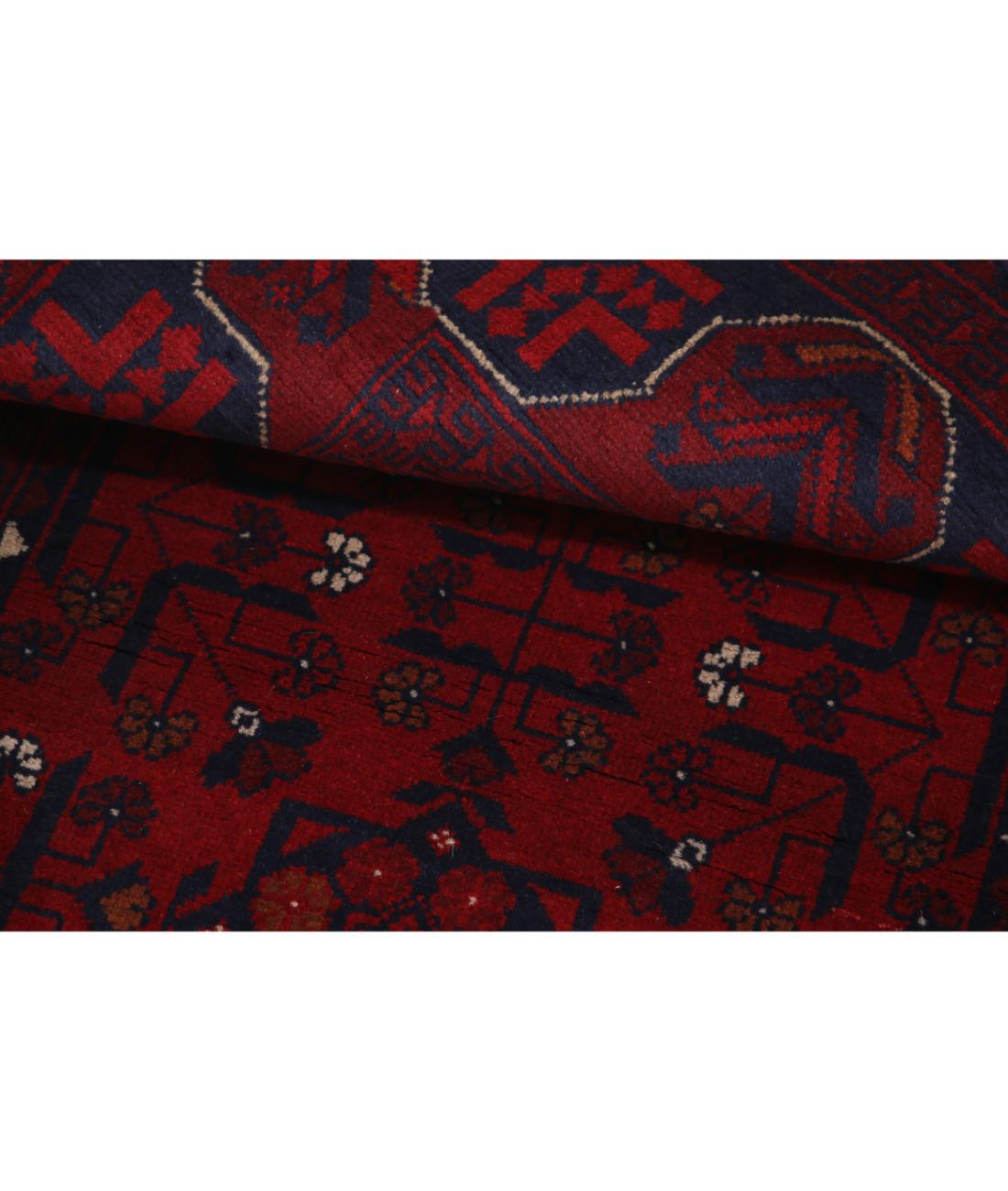 Hand Knotted Afghan Khal Muhammadi Wool Rug - 3'4'' x 4'11'' 3' 4" X 4' 11" (102 X 150) / Red / Blue