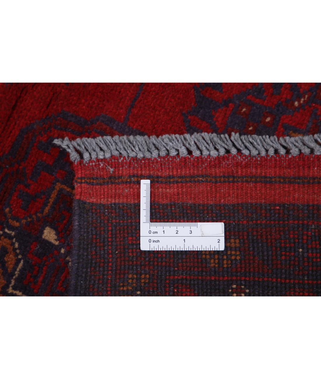 Hand Knotted Afghan Khal Muhammadi Wool Rug - 3'6'' x 5'0'' 3' 6" X 5' 0" (107 X 152) / Red / Blue