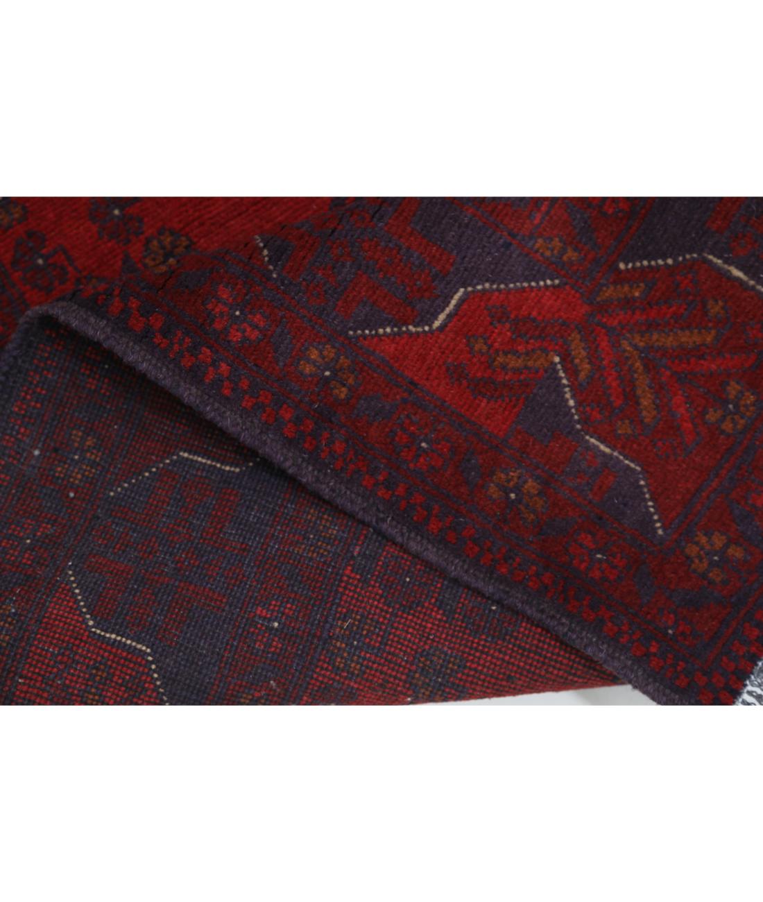 Hand Knotted Afghan Khal Muhammadi Wool Rug - 3'4'' x 4'9'' 3' 4" X 4' 9" (102 X 145) / Red / Blue