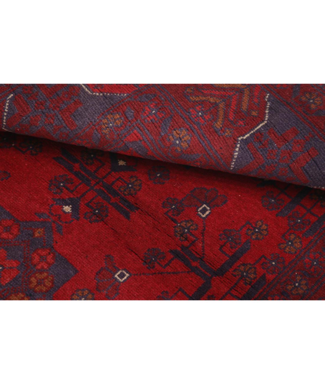Hand Knotted Afghan Khal Muhammadi Wool Rug - 3'4'' x 4'9'' 3' 4" X 4' 9" (102 X 145) / Red / Blue