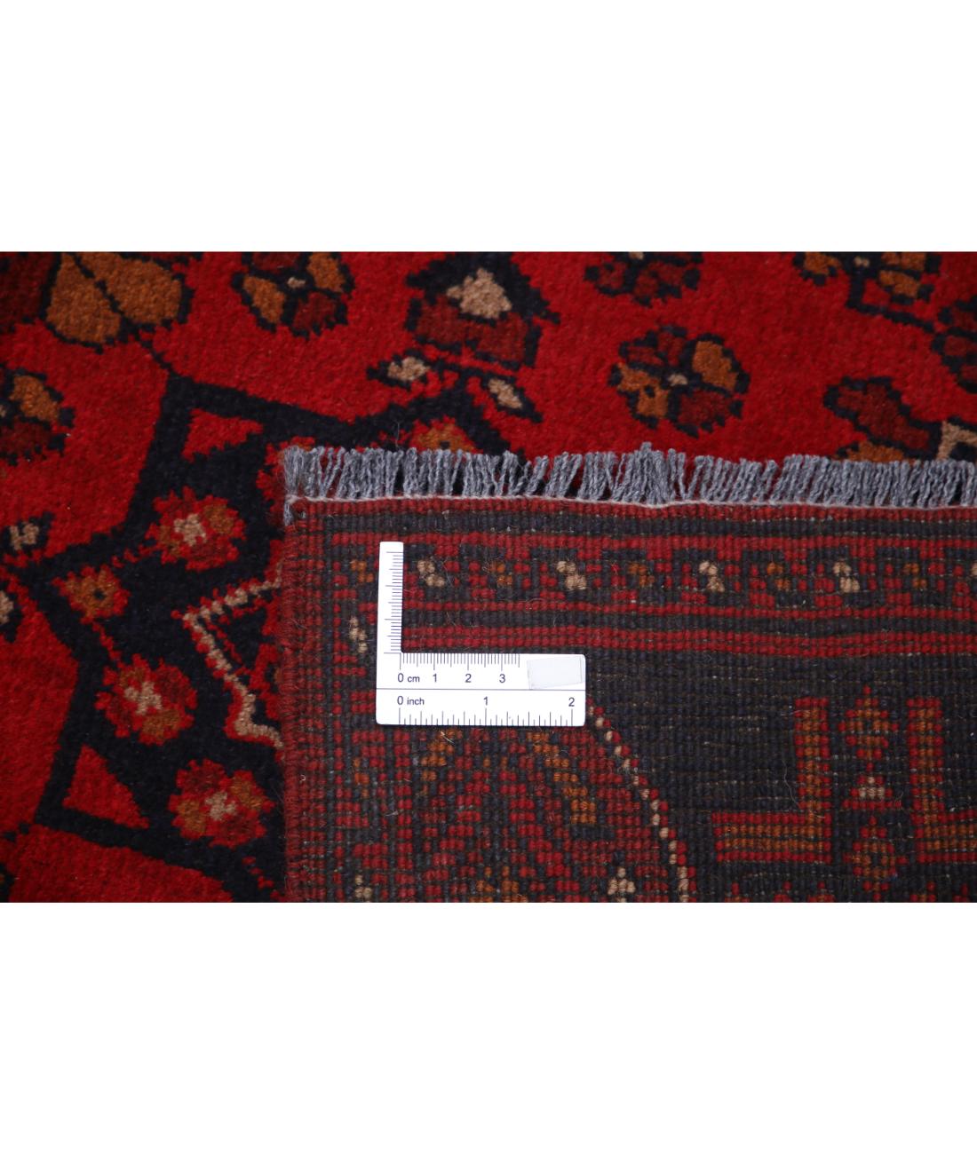Hand Knotted Afghan Khal Muhammadi Wool Rug - 2'7'' x 15'11'' 2' 7" X 15' 11" (79 X 485) / Red / Black