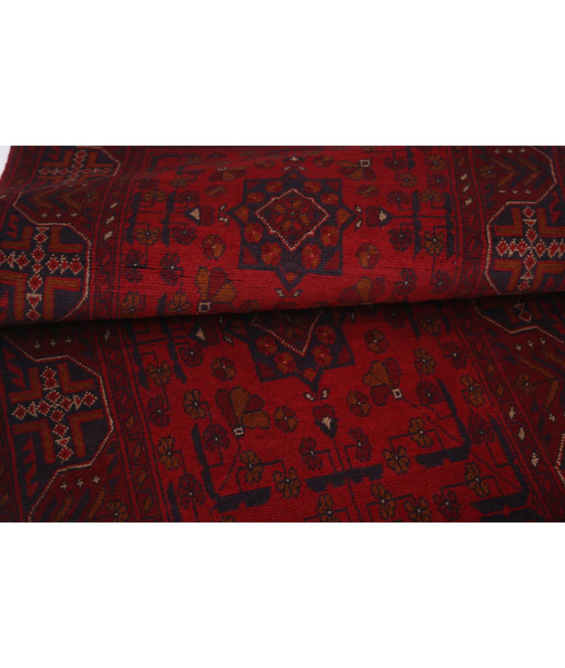 Hand Knotted Afghan Khal Muhammadi Wool Rug - 2'8'' x 9'7'' 2' 8" X 9' 7" (81 X 292) / Red / Blue