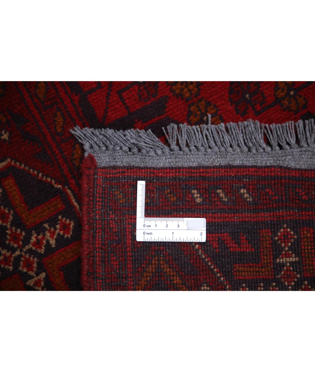 Hand Knotted Afghan Khal Muhammadi Wool Rug - 2'8'' x 9'7'' 2' 8" X 9' 7" (81 X 292) / Red / Blue