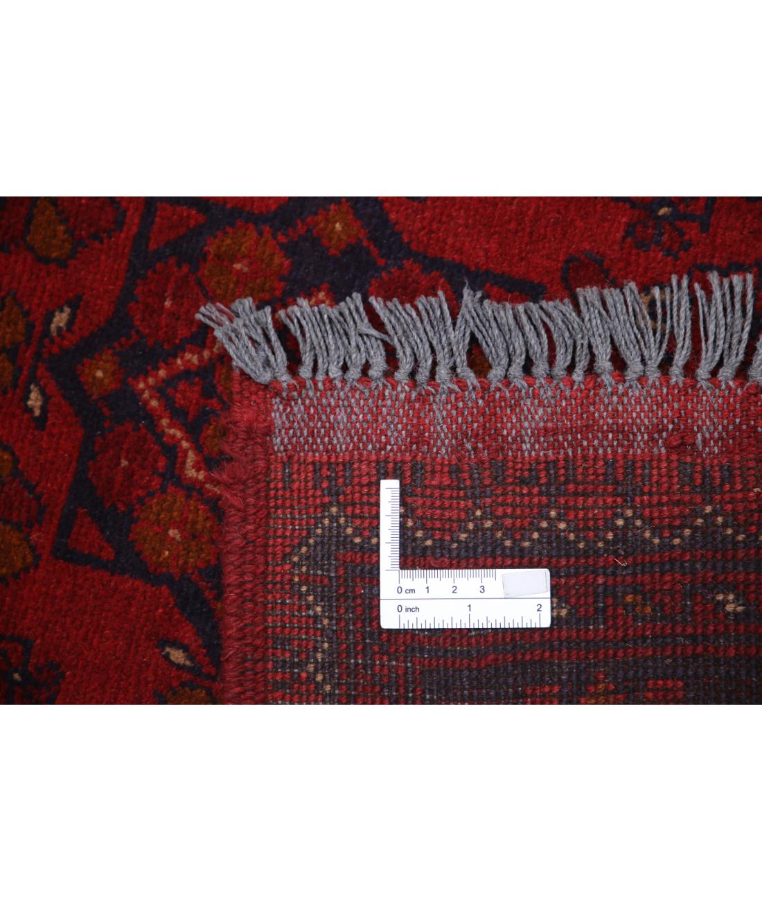 Hand Knotted Afghan Khal Muhammadi Wool Rug - 2'7'' x 9'7'' 2' 7" X 9' 7" (79 X 292) / Red / Blue