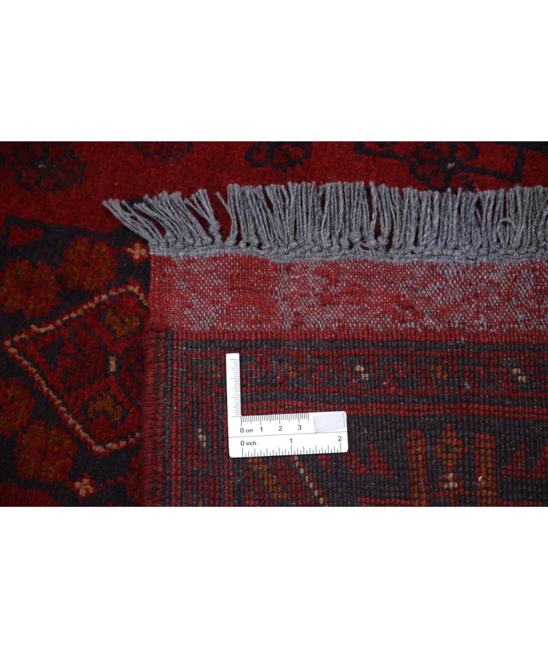 Hand Knotted Afghan Khal Muhammadi Wool Rug - 2'7'' x 9'3'' 2' 7" X 9' 3" (79 X 282) / Red / Blue