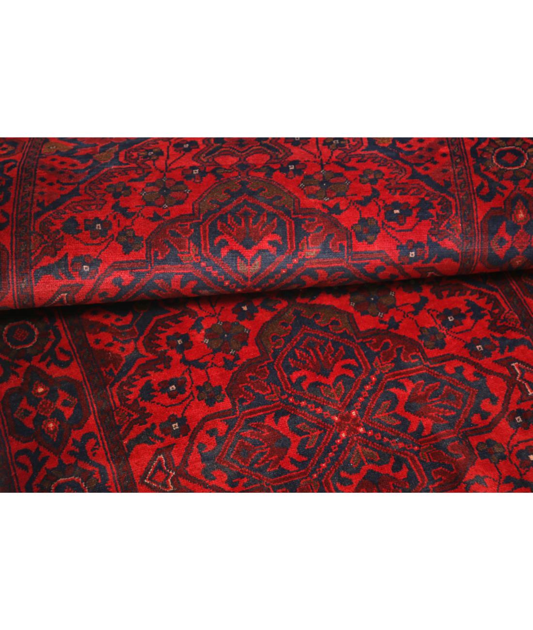 Hand Knotted Afghan Khal Muhammadi Wool Rug - 2'10'' x 6'7'' 2' 10" X 6' 7" (86 X 201) / Red / Blue