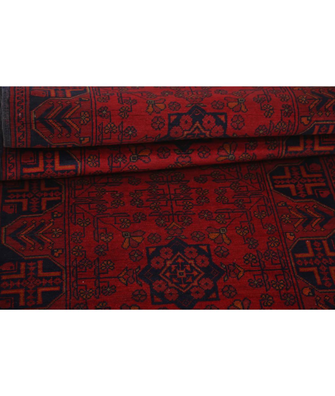 Hand Knotted Afghan Khal Muhammadi Wool Rug - 2'9'' x 9'4'' 2' 9" X 9' 4" (84 X 284) / Red / Blue