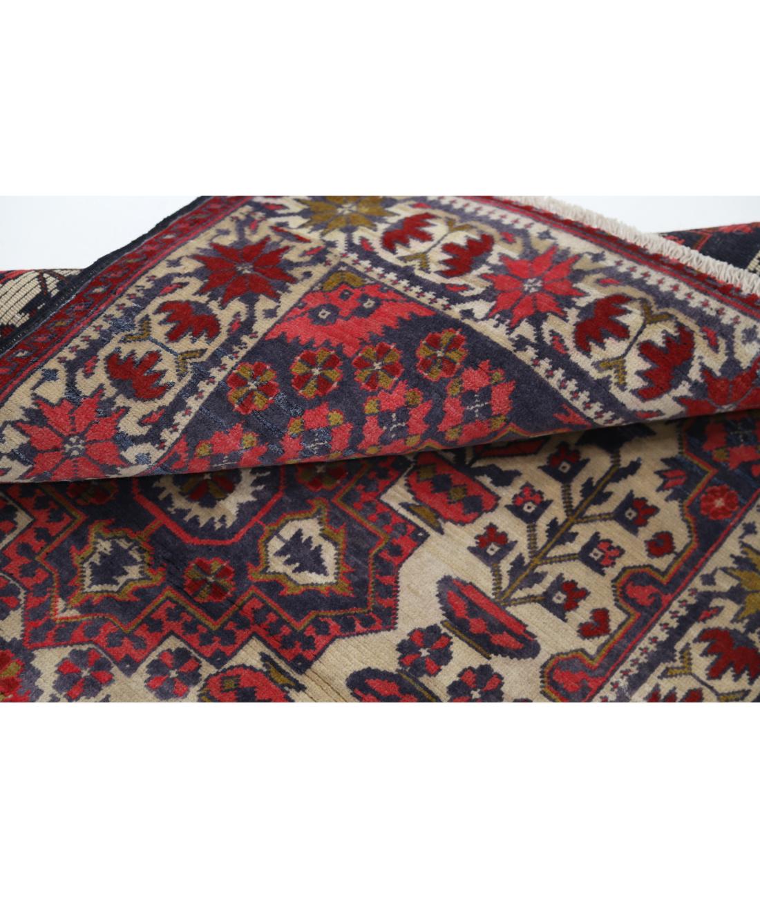 Hand Knotted Afghan Khal Muhammadi Wool Rug - 2'8'' x 3'10'' 2' 8" X 3' 10" (81 X 117) / Ivory / Blue