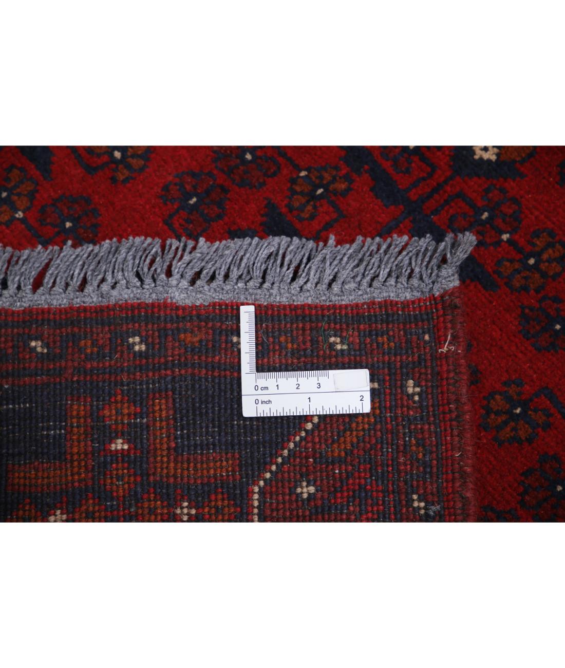 Hand Knotted Afghan Khamyab Wool Rug - 2'8'' x 9'3'' 2' 8" X 9' 3" (81 X 282) / Red / Blue