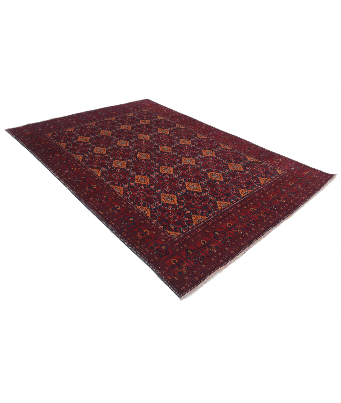 Hand Knotted Afghan Khamyab Wool Rug - 6'6'' x 9'7''