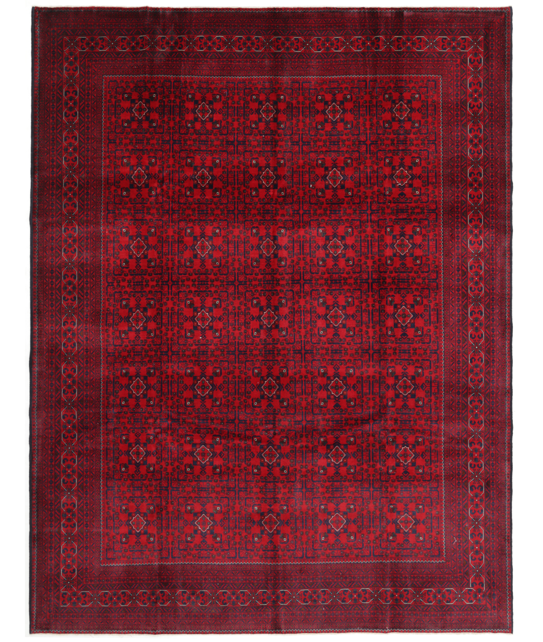 Hand Knotted Afghan Wool Rug  - 9&#39; 9&quot; X 12&#39; 9&quot;