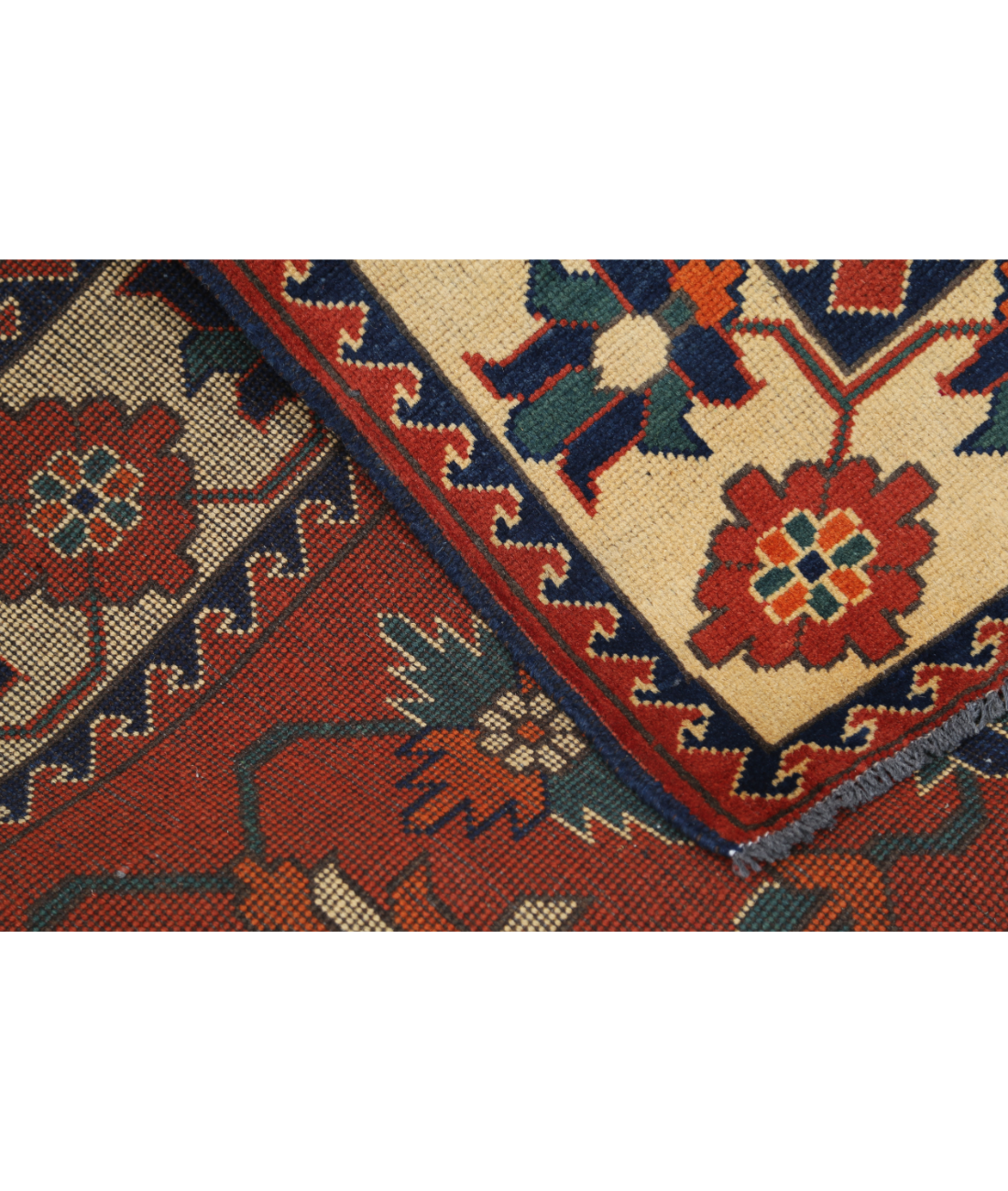 Hand Knotted Afghan Karghai Wool Rug - 4'10'' x 6'3'' 4' 10" X 6' 3" (147 X 191) / Rust / Beige