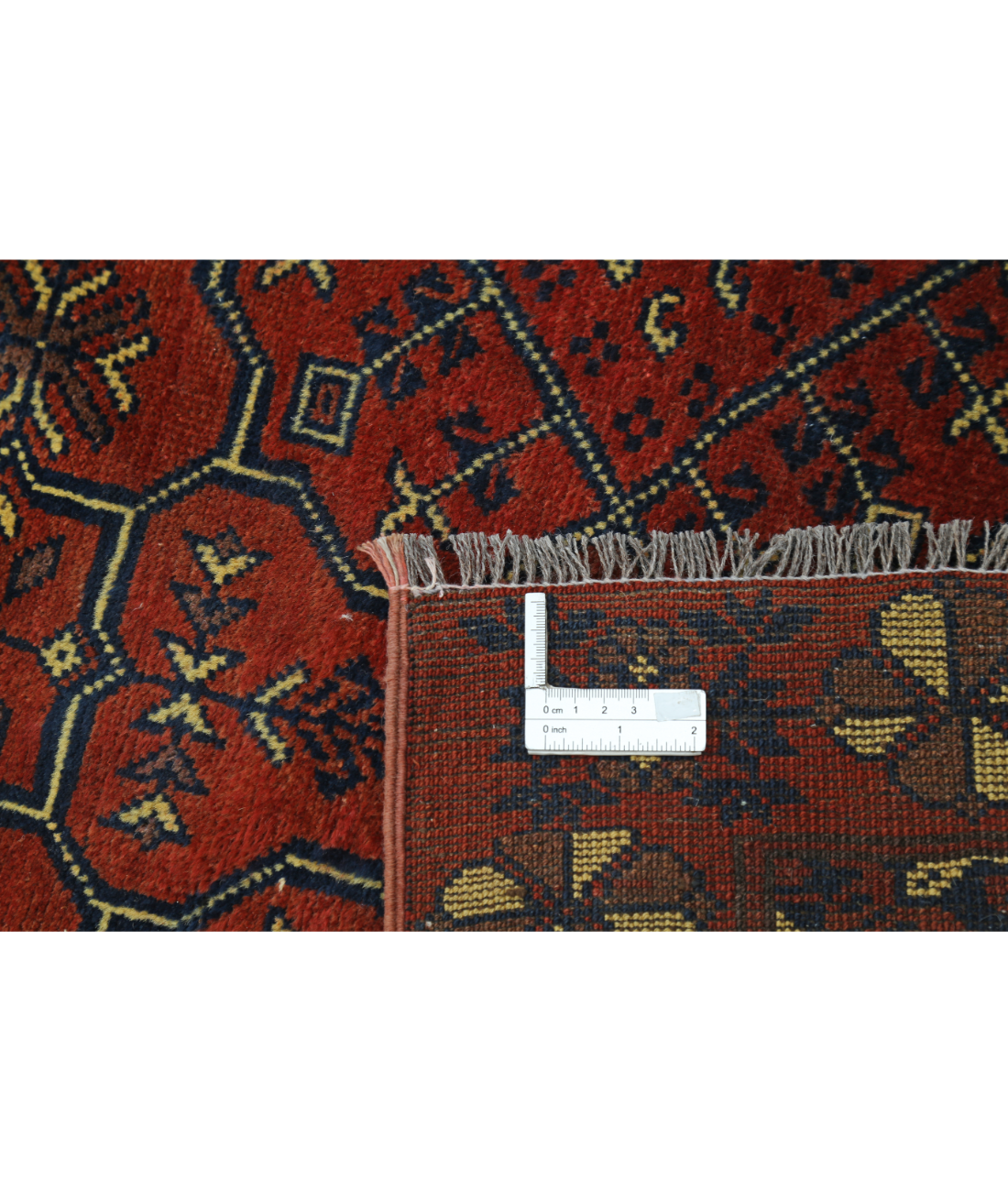 Hand Knotted Afghan Khal Muhammadi Wool Rug - 2'7'' x 47'7'' 2' 7" X 47' 7" (79 X 1450) / Rust / Blue