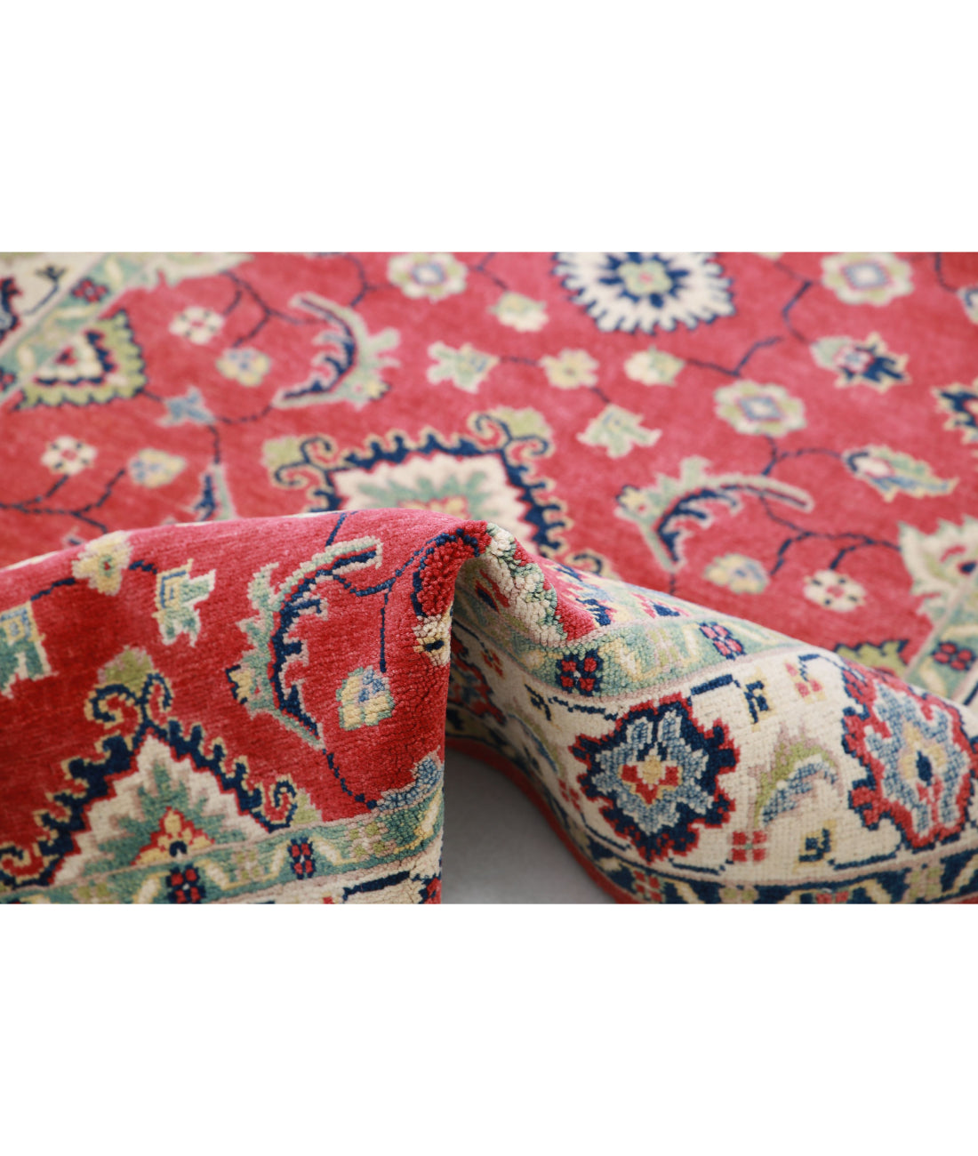 Hand Knotted Tribal Kazak Wool Rug - 3'0'' x 4'8'' 3'0'' x 4'8'' (90 X 140) / Red / Ivory