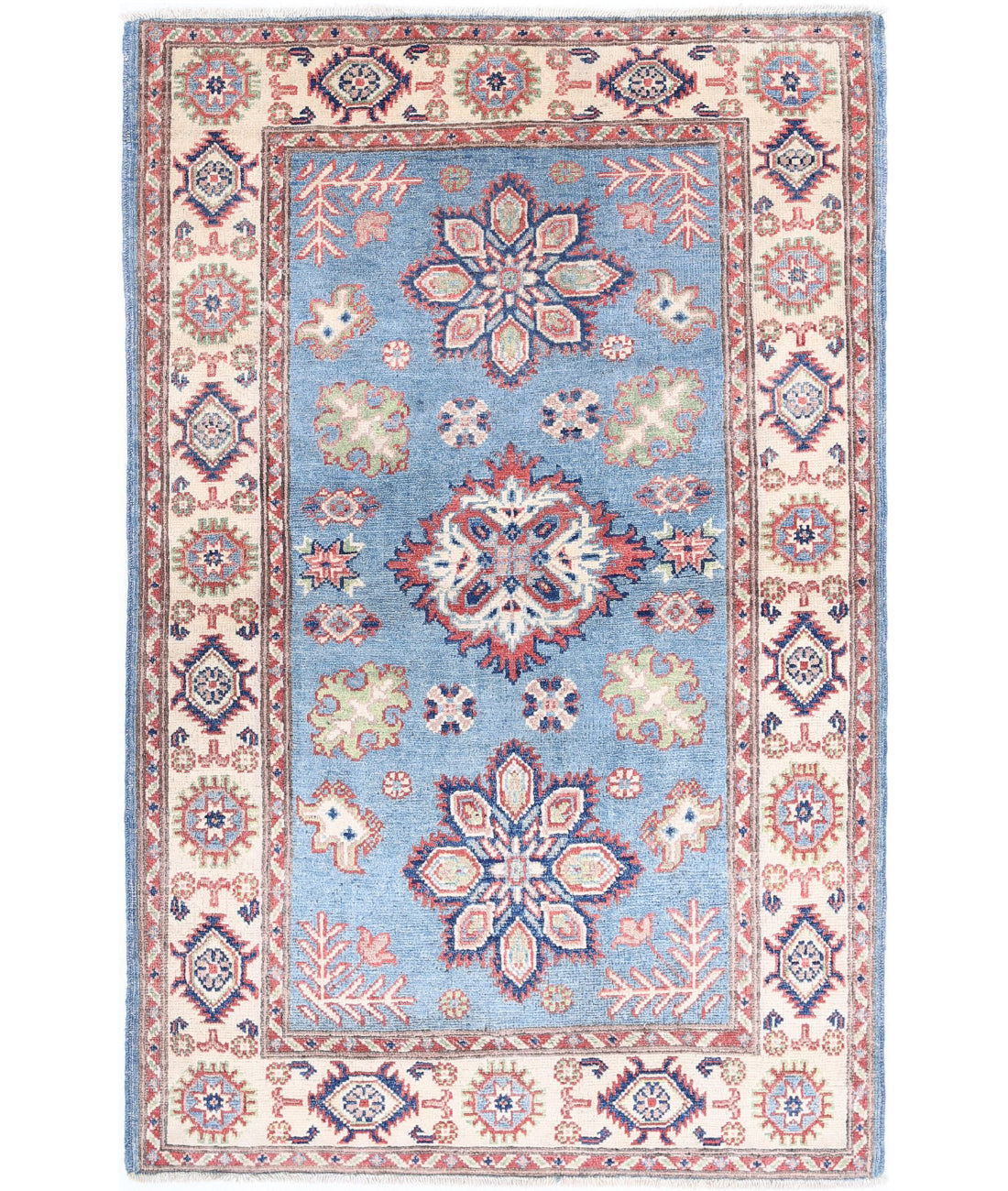 Hand Knotted Tribal Kazak Wool Rug - 2'11'' x 4'8''