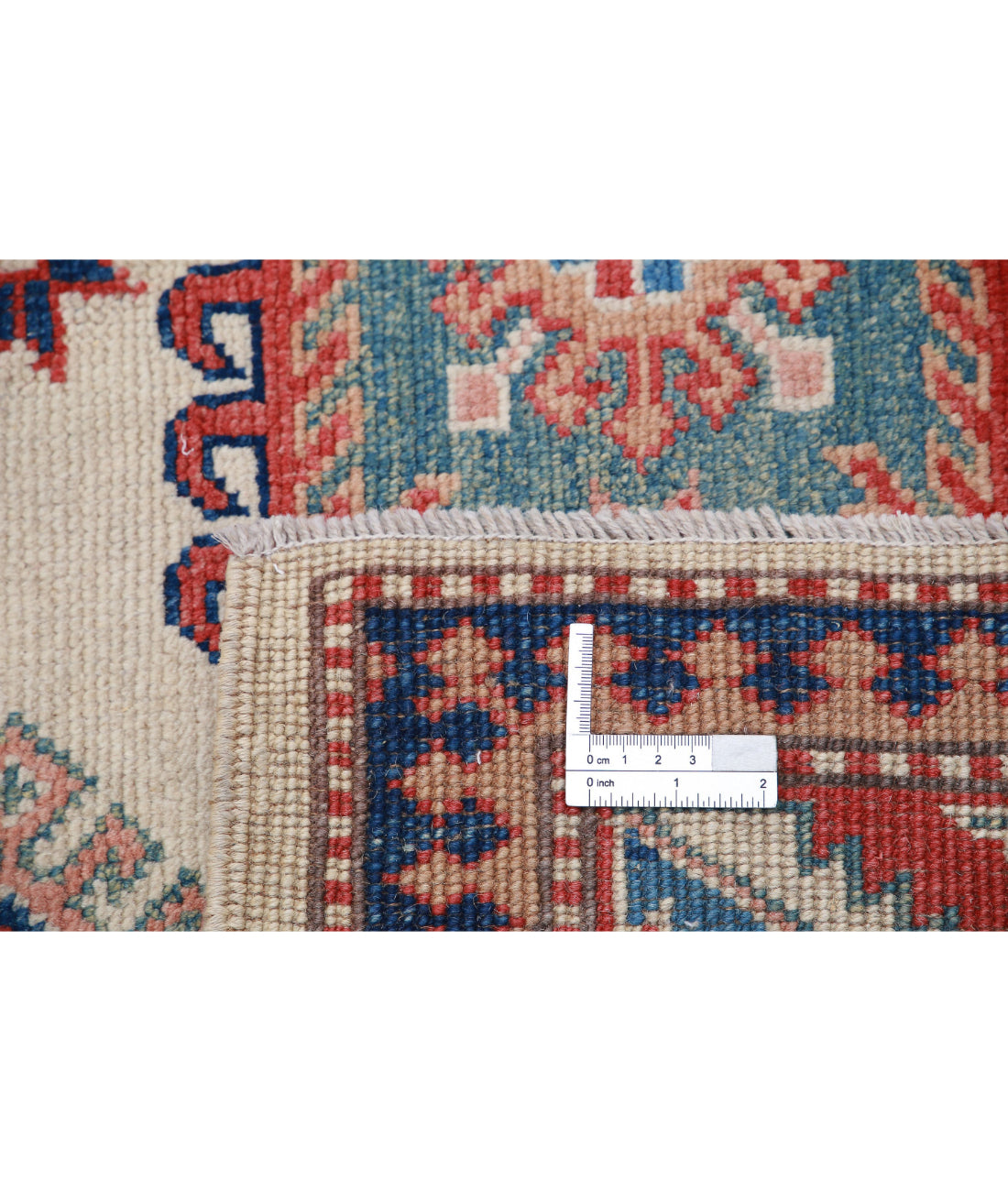 Hand Knotted Tribal Kazak Wool Rug - 4'2'' x 6'0''
