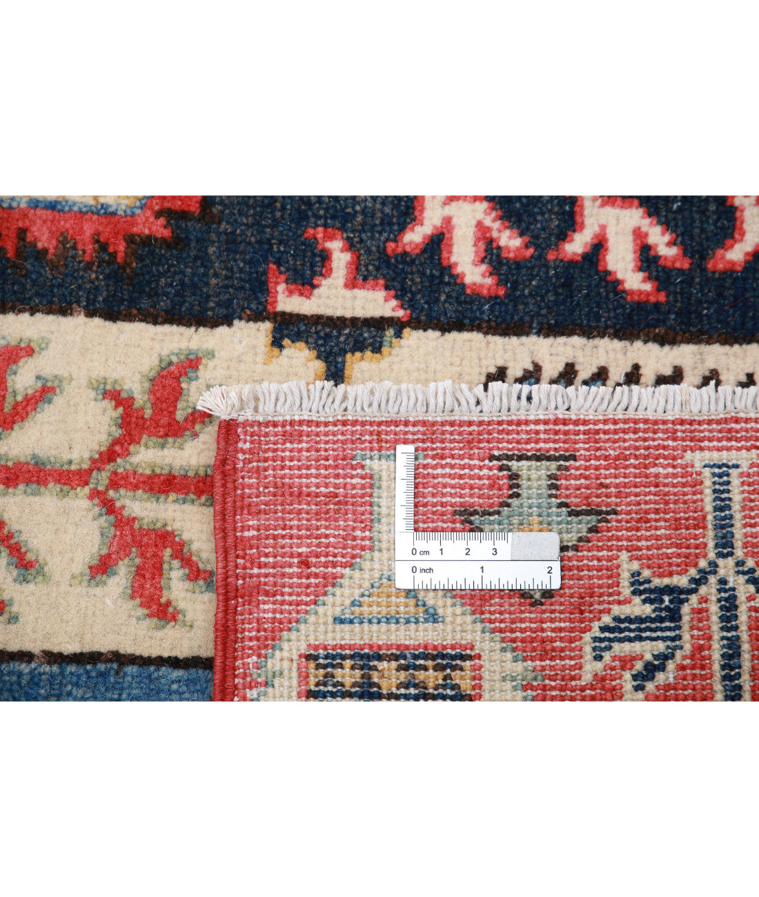 Hand Knotted Tribal Kazak Wool Rug - 4'11'' x 6'7'' 4'11'' x 6'7'' (148 X 198) / Multi / Red