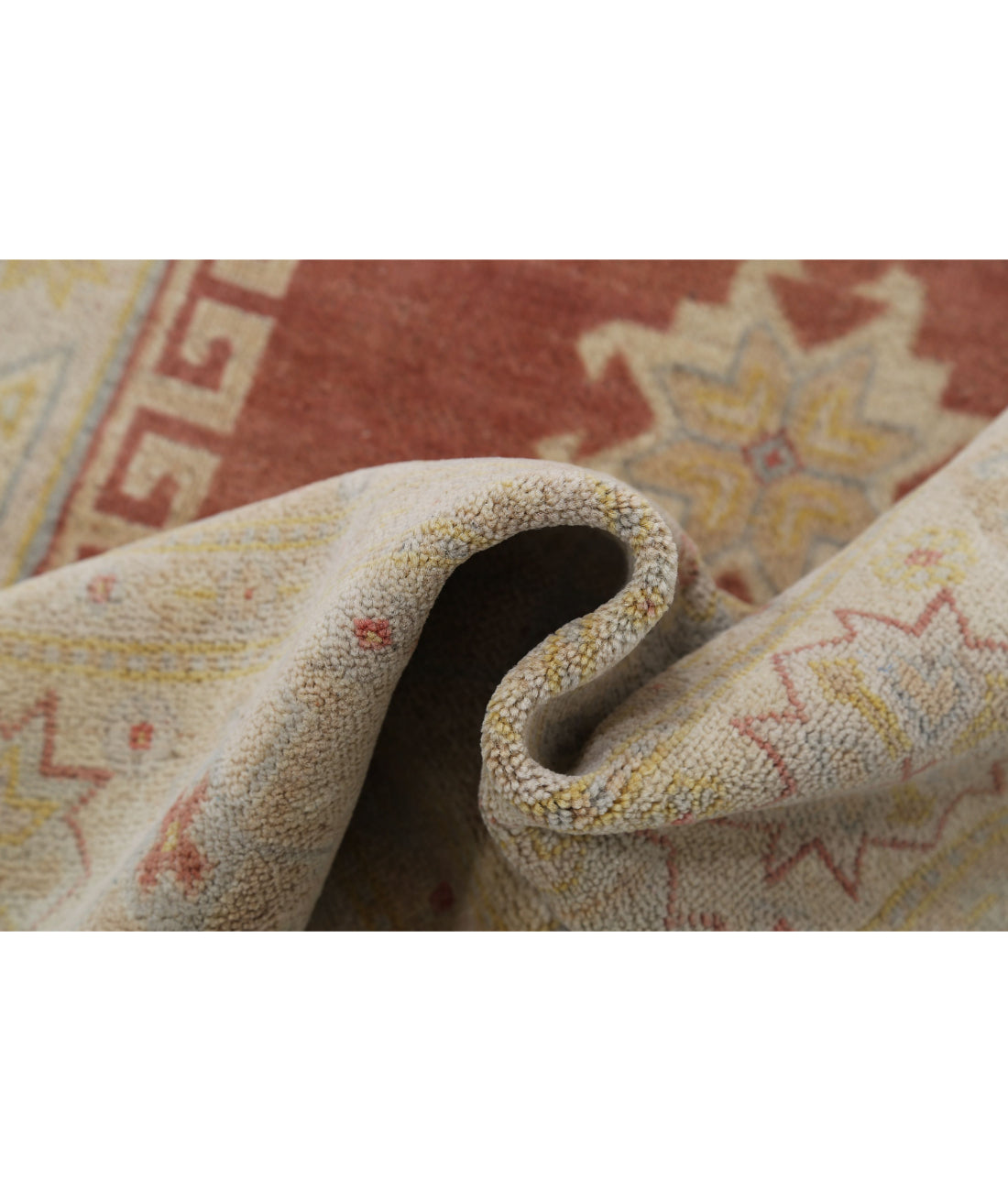 Hand Knotted Tribal Kazak Wool Rug - 8'9'' x 12'2'' 8'9'' x 12'2'' (263 X 365) / Brown / Ivory