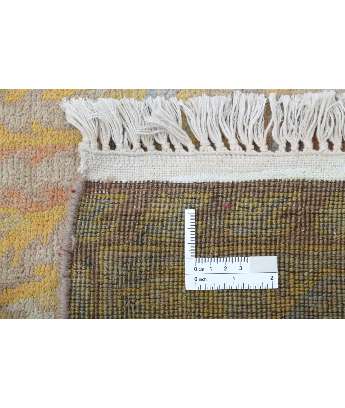 Hand Knotted Agra Wool Rug - 12'0'' x 18'2'' 12'0'' x 18'2'' (268 X 350) / Gold / Grey