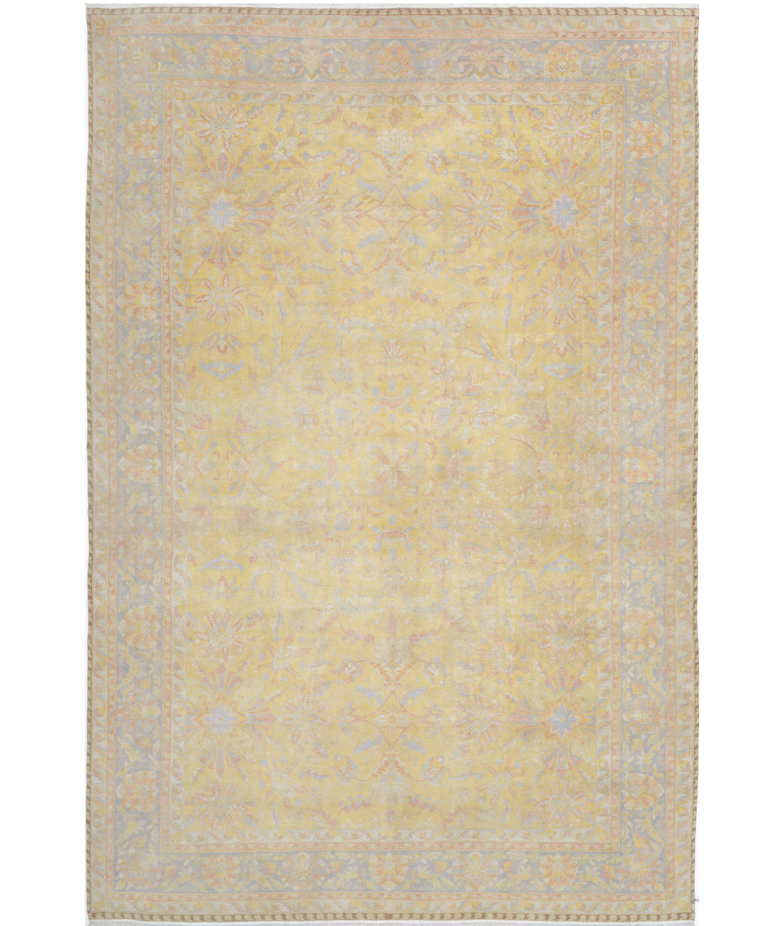 Hand Knotted Agra Wool Rug - 12&#39;0&#39;&#39; x 18&#39;2&#39;&#39; 12&#39;0&#39;&#39; x 18&#39;2&#39;&#39; (268 X 350) / Gold / Grey