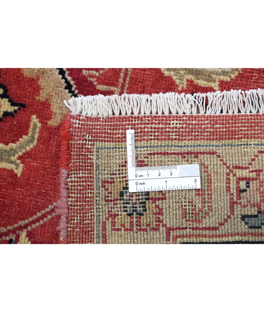 Hand Knotted Agra Wool Rug - 9'5'' x 12'5'' 9'5'' x 12'5'' (75 X 580) / Red / Black