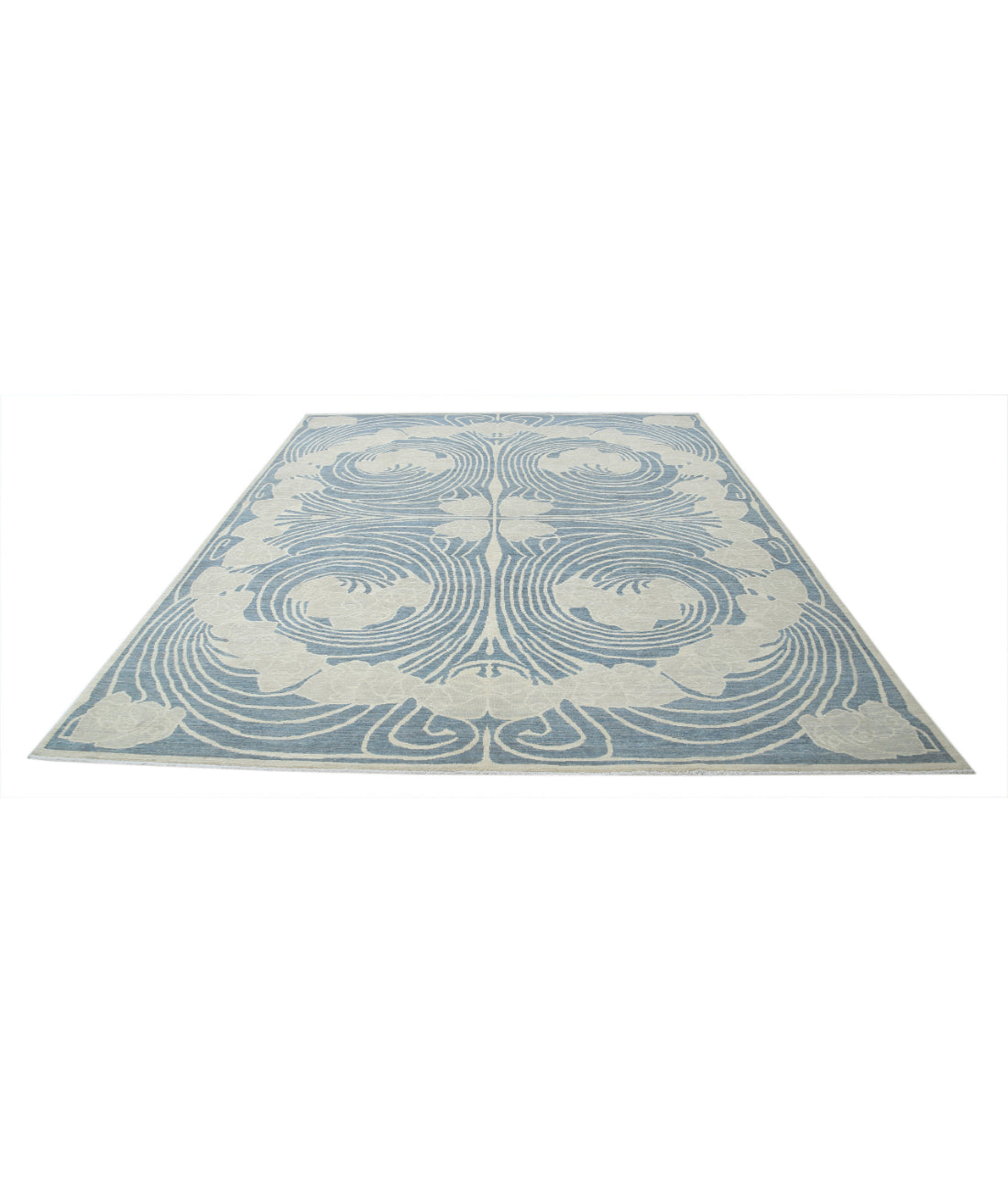 Hand Knotted Nouvelle Wool Rug - 8'0'' x 10'1'' 8'0'' x 10'1'' (240 X 303) / Silver / Grey