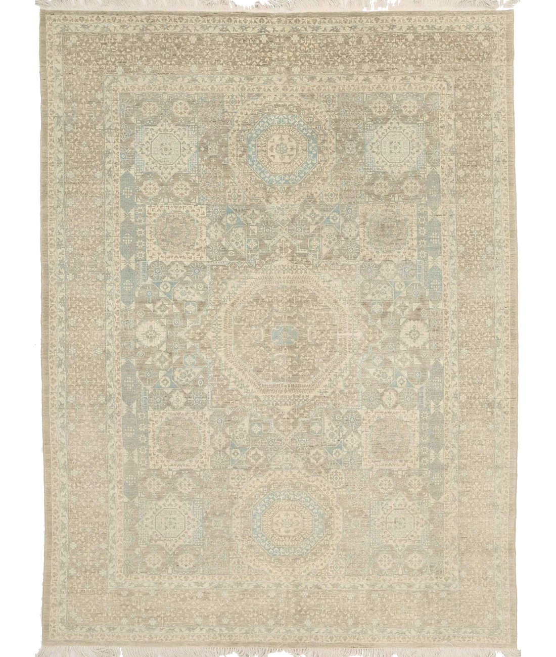 Hand Knotted Artemix Wool Rug 8' 0" X 10' 1" 8' 0" X 10' 1" (244 X 307) / Blue / Grey