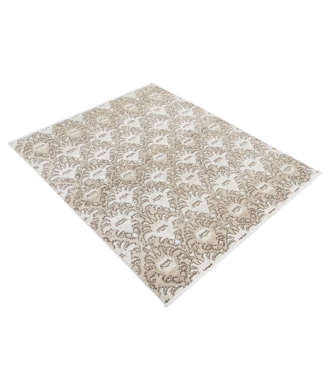 Hand Knotted Artemix Wool Rug - 4'4'' x 5'4'' 4' 4" X 5' 4" (132 X 163) / Ivory / Taupe