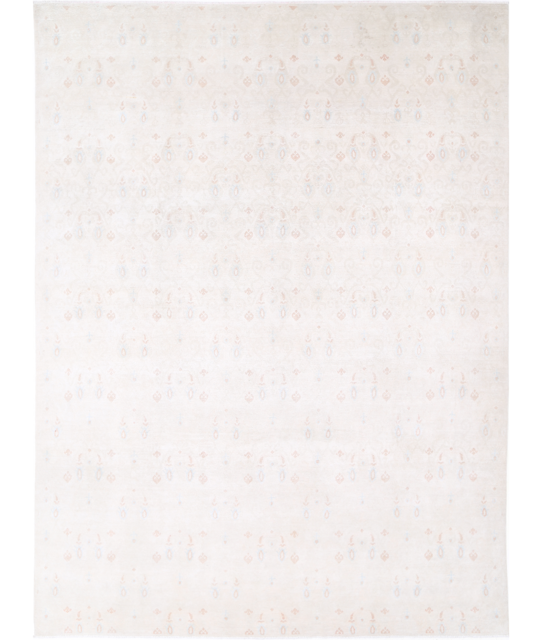 Hand Knotted Artemix Wool Rug 9' 10" X 13' 3" 9' 10" X 13' 3" (300 X 404) / Ivory / Teal