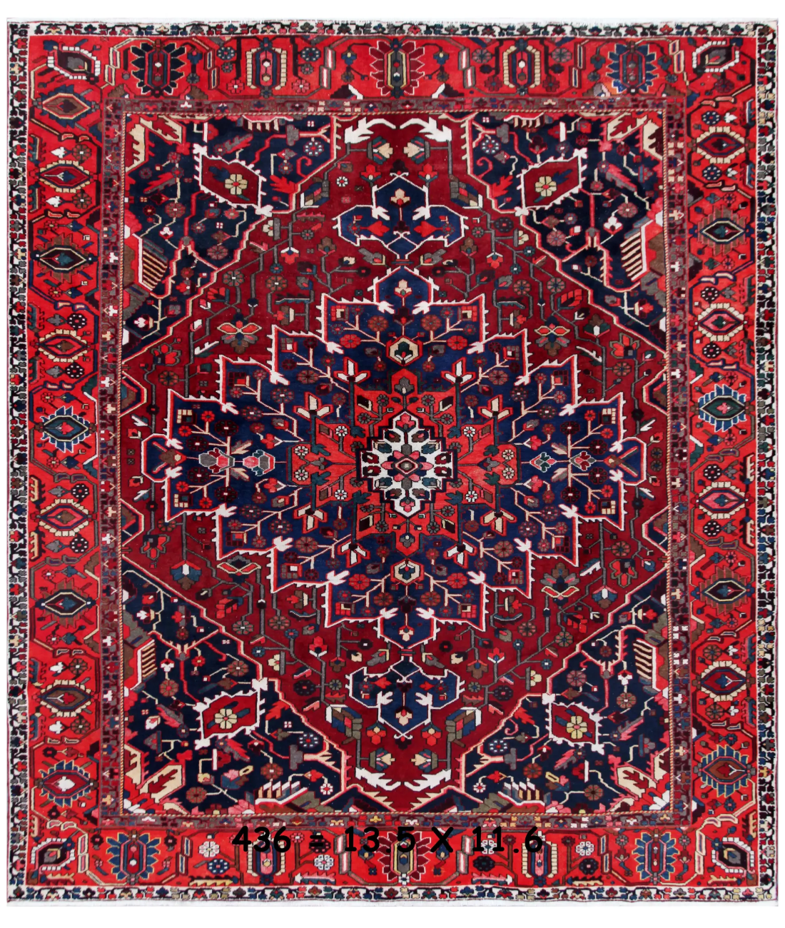 Hand Knotted Bakhtiari Wool Rug  - 11' 7" X 13' 4"