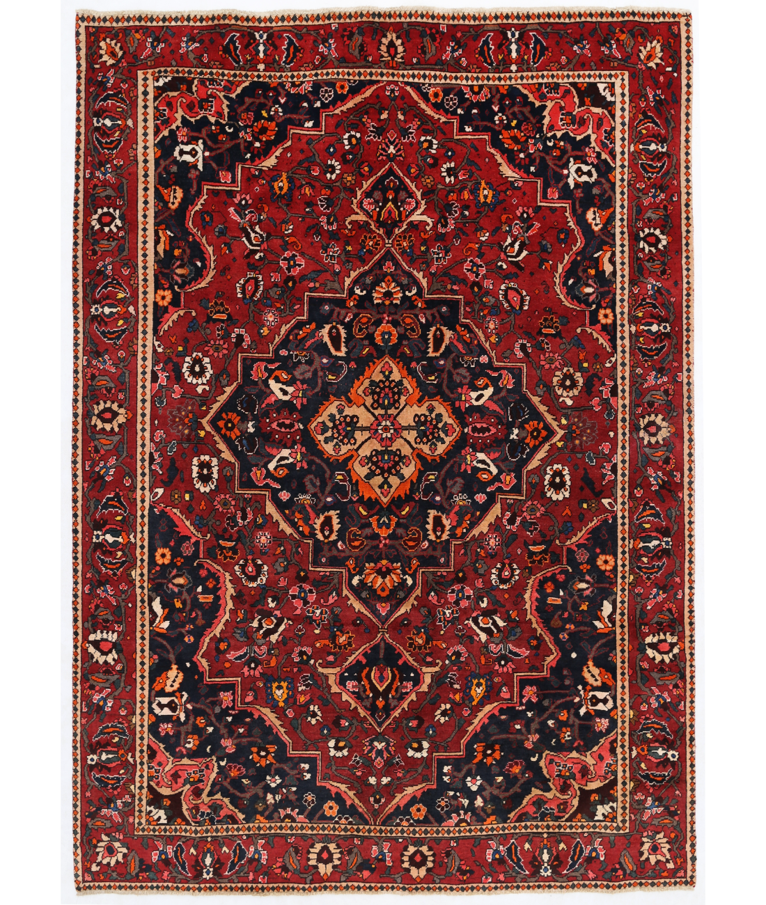 Hand Knotted Bakhtiari Wool Rug  - 6&#39; 10&quot; X 9&#39; 8&quot;