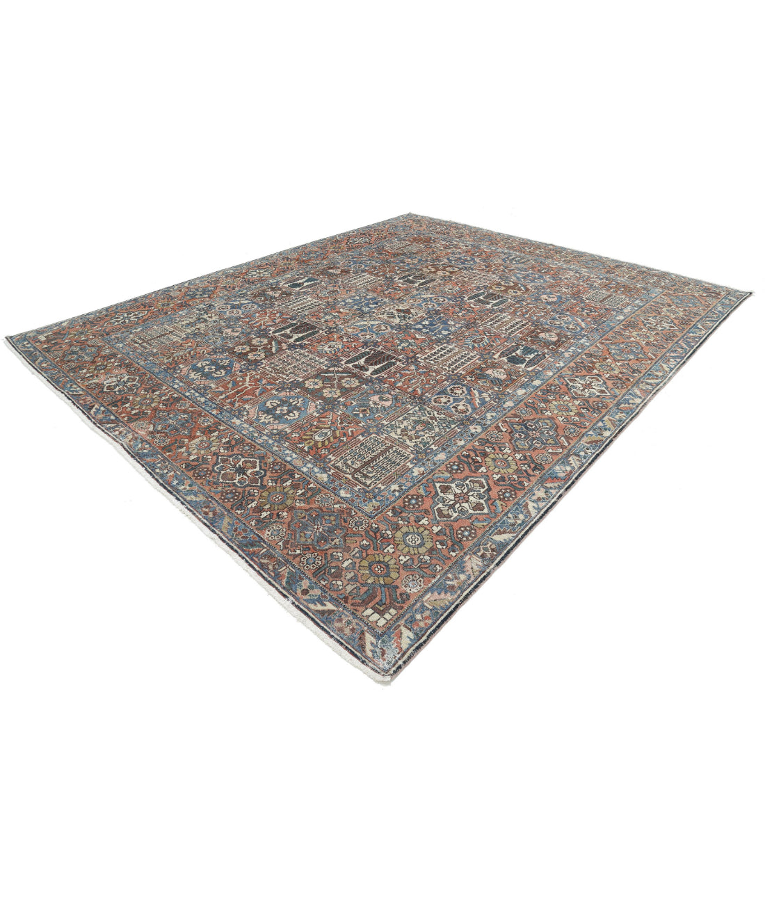 Hand Knotted Vintage Persian Bakhtiari Wool Rug - 10'7'' x 13'1'' 10'7'' x 13'1'' (318 X 393) / Multi / Rust