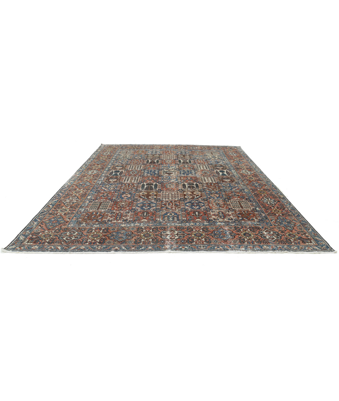 Hand Knotted Vintage Persian Bakhtiari Wool Rug - 10'7'' x 13'1'' 10'7'' x 13'1'' (318 X 393) / Multi / Rust